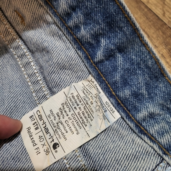 Carharrt Men's Relaxed Fit Straight Denim Workwear Jeans Size 40x36 - Picture 3 of 7
